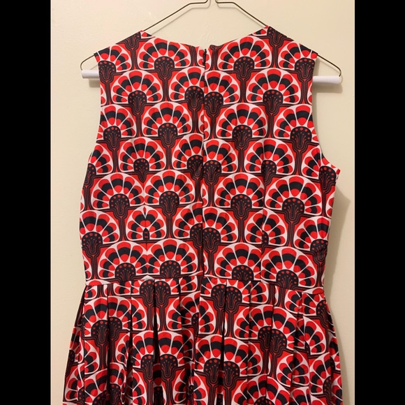 Vintage 60s pattern dress with pleated skirt - Picture 6 of 6